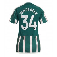 Fotballdrakt Dame Manchester United Donny van de Beek #34 Bortedrakt 2023-24 Kortermet